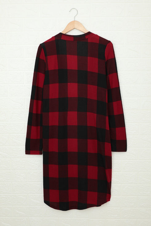 Print Colorblock Long Cardigan